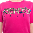 Kenzo Hot Pink Knit Dress with Raised Logo Cactus Embroidery