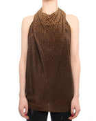 Gucci Leopard Pattern Sleeveless Blouse with Open Back