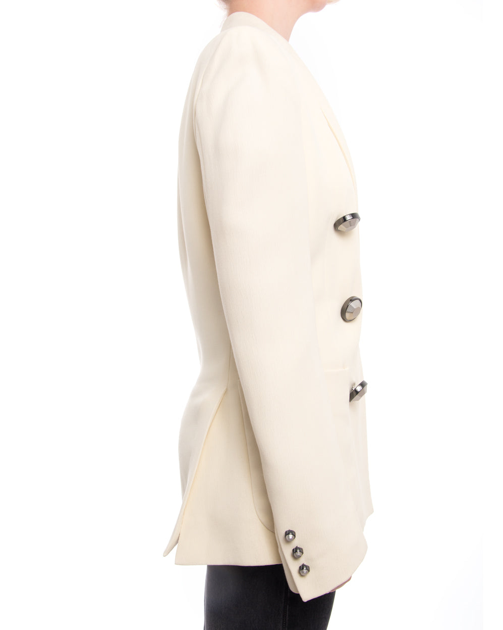 Christopher Kane Spring 2015 Runway Ivory Jacket with Silver Buttons