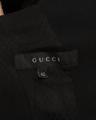 Gucci Black Double Breasted Jacket with Silver Buttons