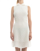 Rochas White Sleeveless Silk Textured Dress - 0