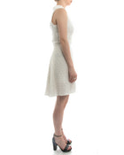 Rochas White Sleeveless Silk Textured Dress - 0