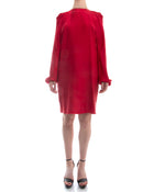 Lanvin Winter 2017 Red Dress with Gold Tone Neck Band - 6