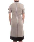 Victoria Beckham Beige Wiggle Dress with Cap Sleeve - 4