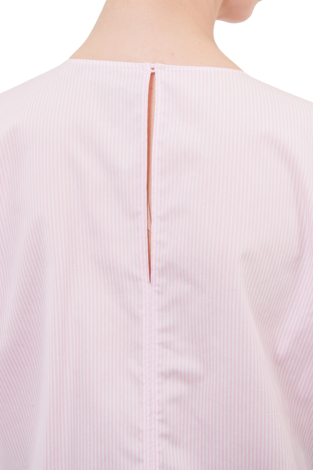 No. 21 Pink Striped Layered Shirt with Black Glass Bead Design