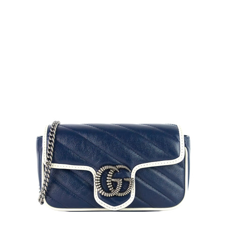 Gucci GG Marmont Diagonal Torchon Super Mini Leather Bag