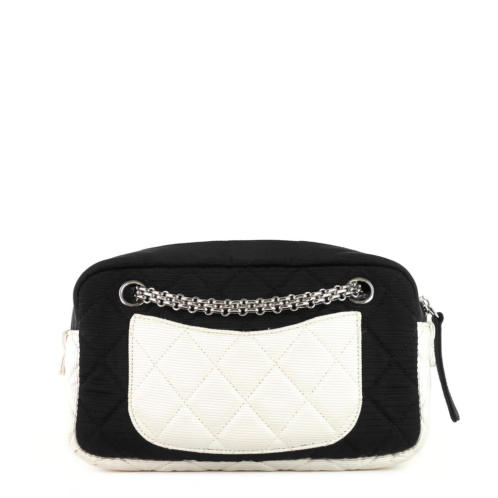 Chanel Reissue Small Black and Ivory Nylon Shoulder Bag