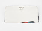 Prada 2017 Limited Edition Patch Cream Saffiano Leather Large Zip Wallet