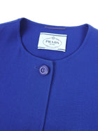 Prada Blue Wool Sleeveless Vest with Brown Mink Fur Pockets - IT42 / S