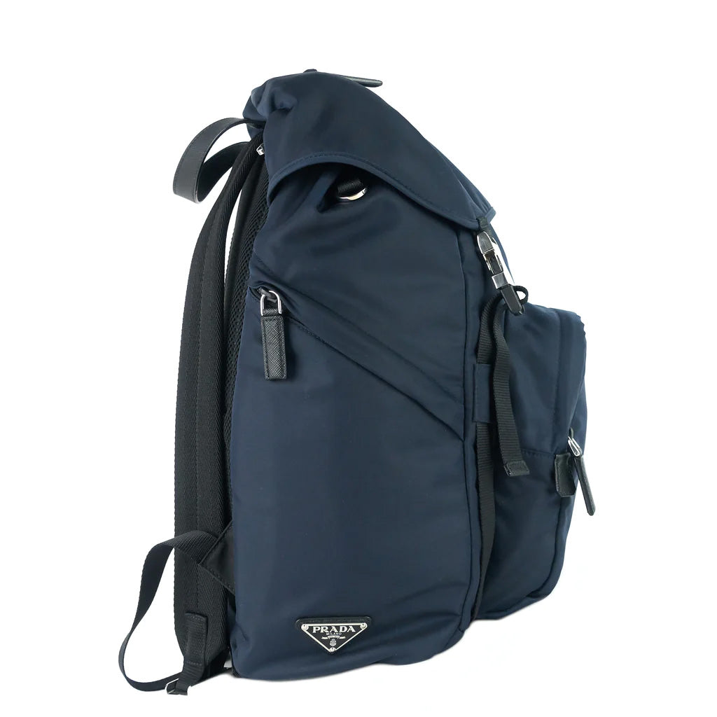 Prada Navy Nylon Double Medium Backpack - Main Image