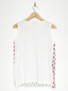 Prada White and Pink Floral Applique Cotton Tank Top - IT42