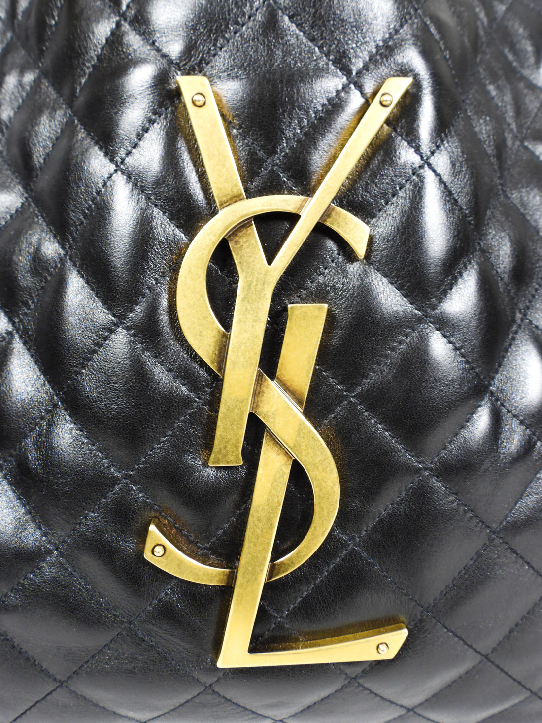 Saint Laurent Black Quilted Lambskin Maxi Shopping Icare Tote Bag
