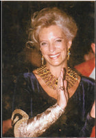 Eileen Coyne 22k Gold Blue Tourmaline and Carved Emerald Necklace Earrings