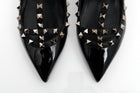 Valentino Black Patent Leather Rock Stud Flat Shoes
