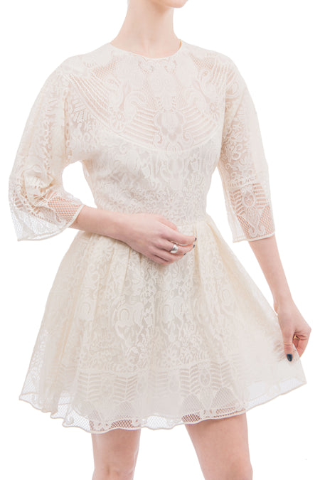 Valentino Ivory Lace Cocktail Dress