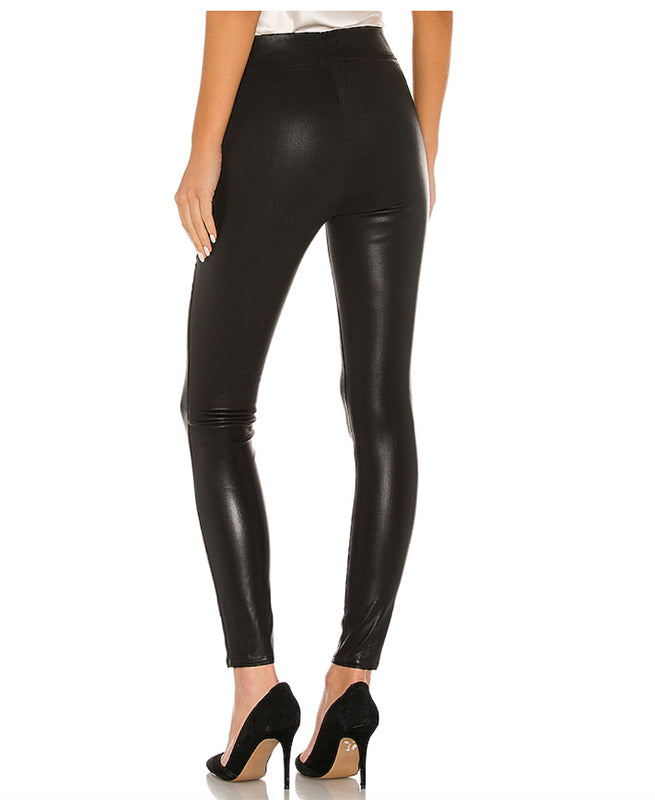 L'Agence Rochelle Coated Leather Look Skinny Leggings - S