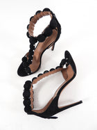 Alaia Black Suede Bombe 110mm Sandals - USA 7.5