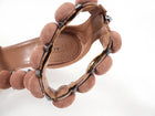 Alaia Quartz Pink Suede 110mm Bombe Sandals - USA 7.5