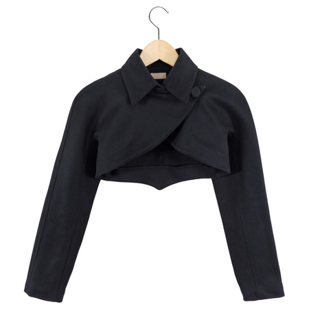 Alaia Black Cotton Crop Bolero Jacket - XS
