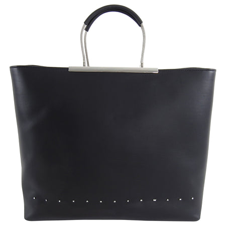 Alexander Wang Black Zip Top Logo Letters Tote Bag