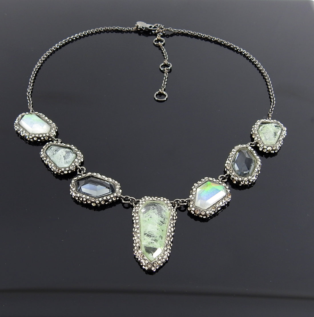 Alexis Bittar Green Irridescent Quartz Jewelled Necklace