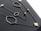 Alexis Bittar Long Single Strand Jewelled Beaded Pyrite Necklace