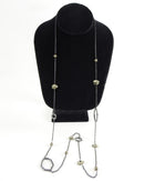 Alexis Bittar Long Single Strand Jewelled Beaded Pyrite Necklace