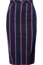 Altuzarra Monroe Navy and Red Striped Wool Pencil Skirt - 12