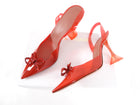 Amina Muaddi Red Acrylic Rosie Crystal Bow Slingbacks - 40.5 (USA 10)