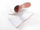 Amina Muaddi Lupita White Leather Wedge Heel - 40