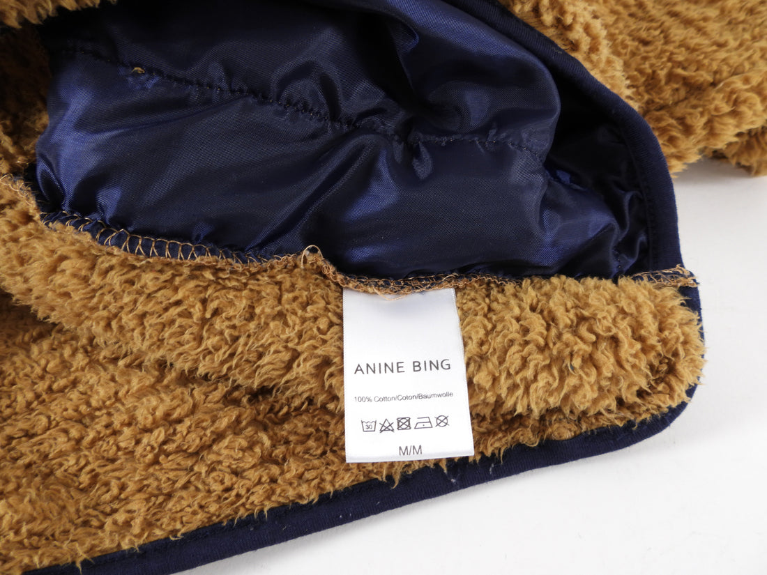 Anine Bing Brown Sherpa Fleece Pullover Top - M