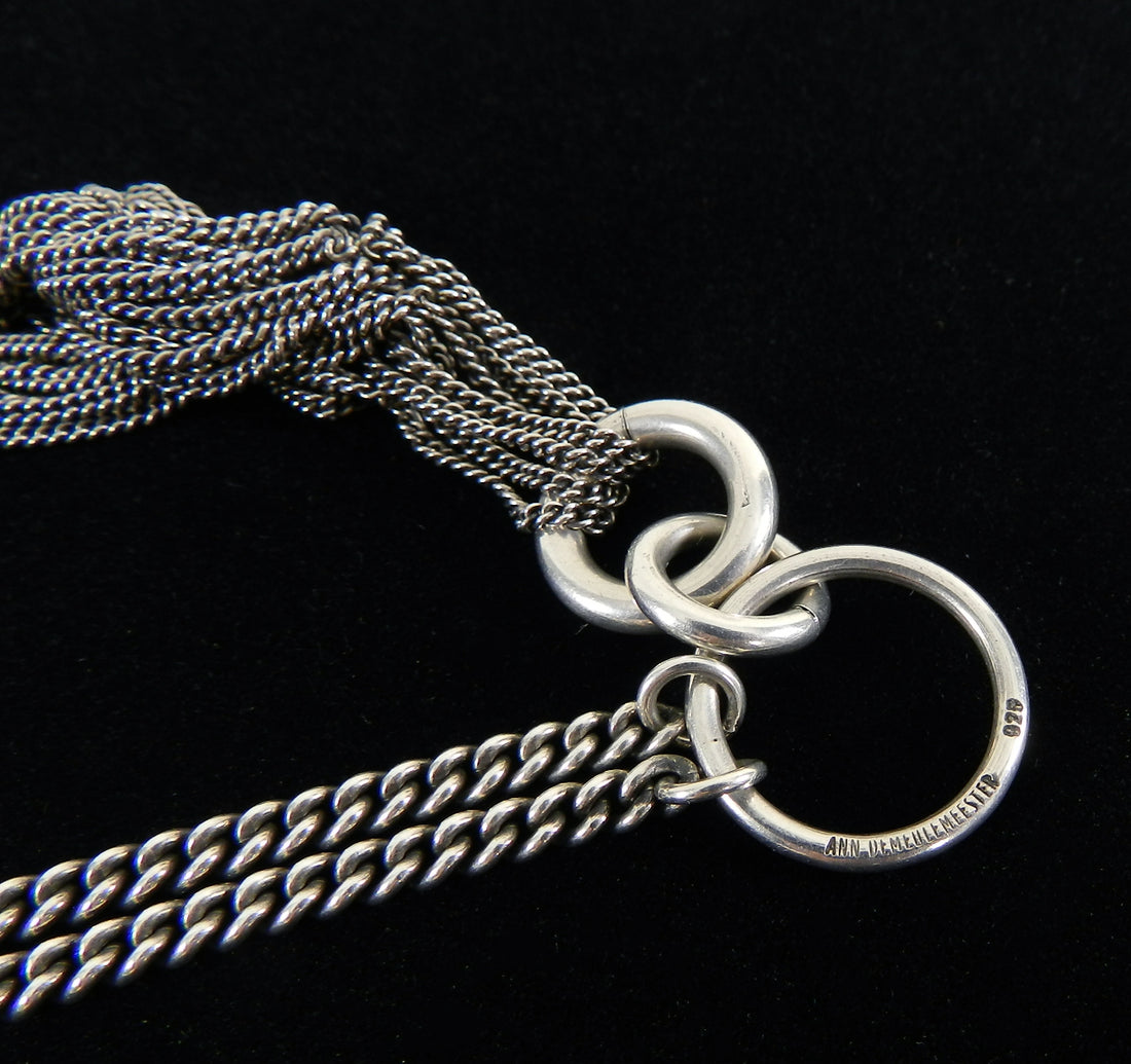 Ann Demeulemeester Sterling Long Chain Fringe Tassel Necklace 
