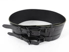 Ann Demeulemeester Wide Black Leather Belt - 30-33