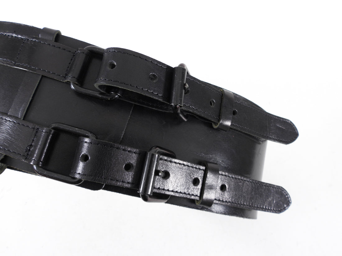 Ann Demeulemeester Wide Black Leather Belt - 30-33"