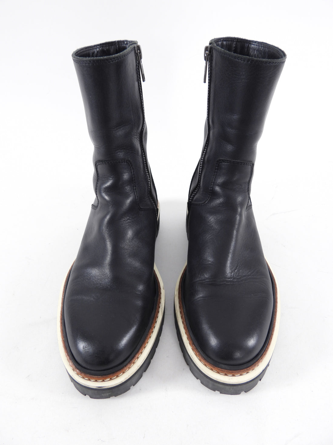 Ann Demeulemeester Black Leather Zip Ankle Boots - 6.5