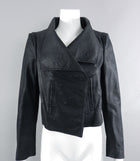 Ann Demeulemeester Black Leather Jacket With Textured Pattern