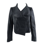 Ann Demeulemeester Black Leather Jacket With Textured Pattern