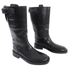 Ann Demeulemeester Black Leather Moto Boots - 36