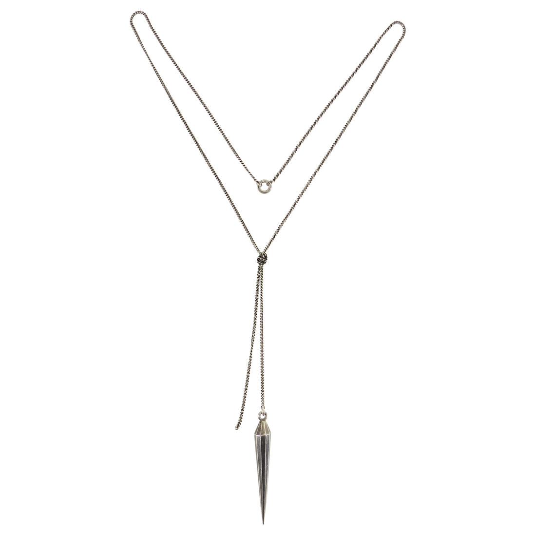 Ann Demeulemeester Sterling Silver Long Pendant Necklace 