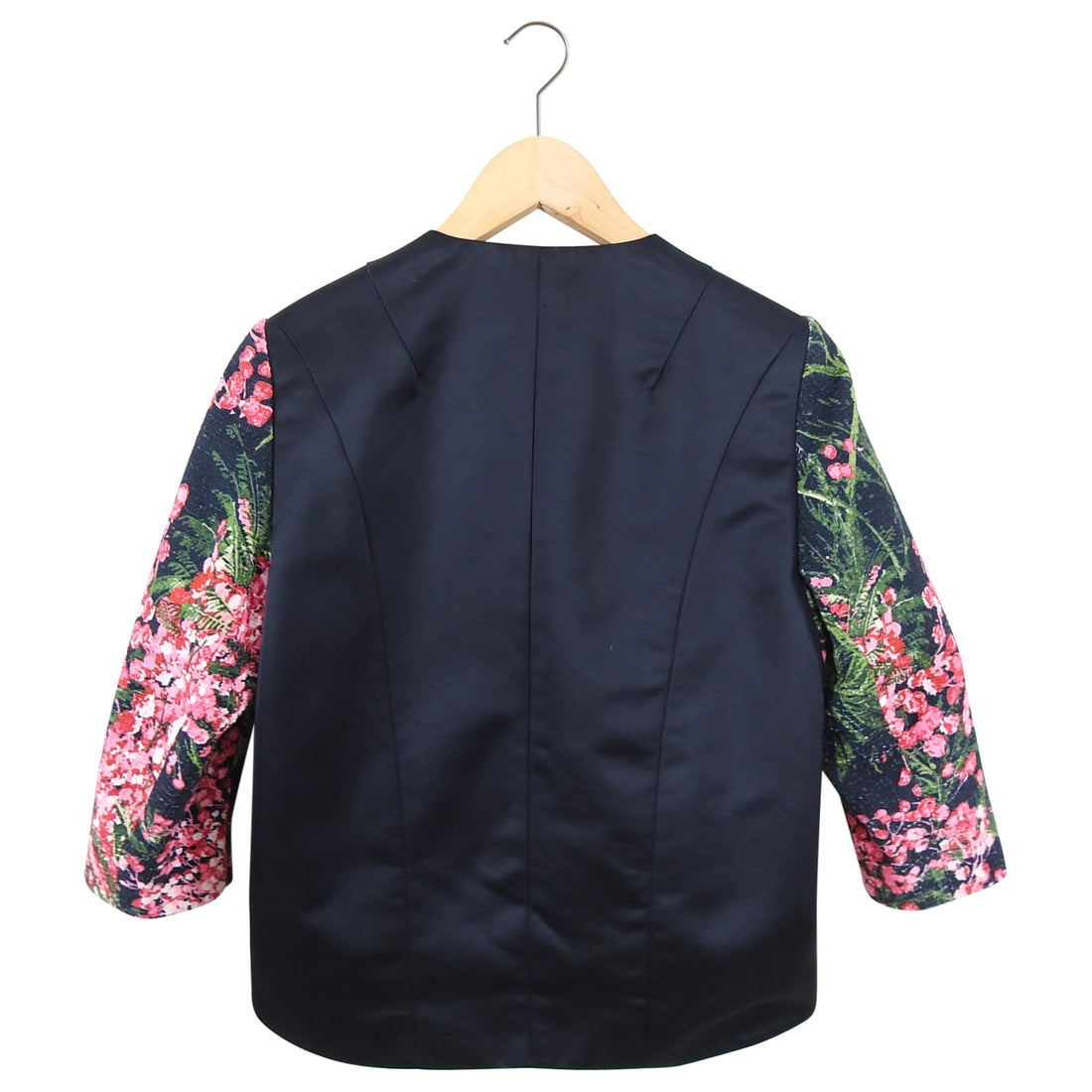 Antonio Marras Pink Floral and Black Satin Short Jacket - S