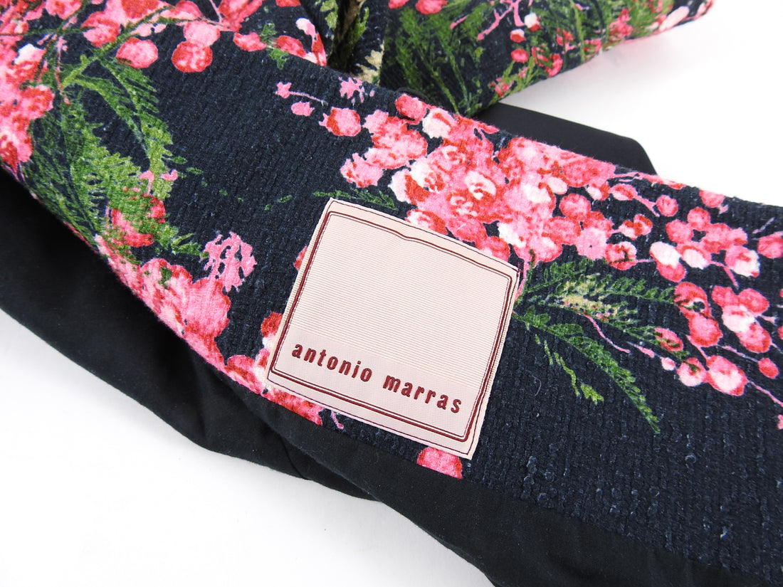 Antonio Marras Pink Floral and Black Satin Short Jacket - S