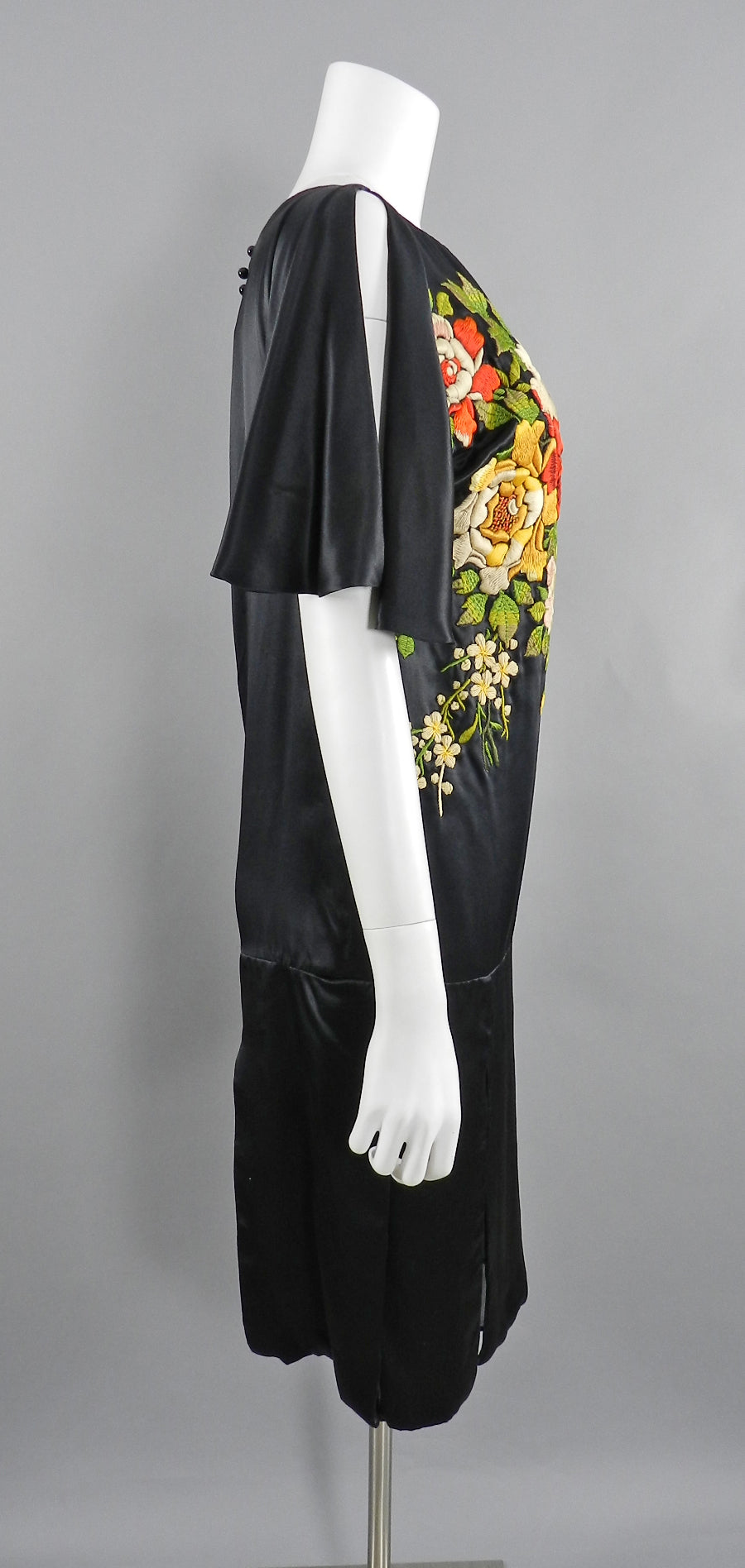 Antonio Marras Art Deco Runway Embroidered Silk Chinoiserie Dress