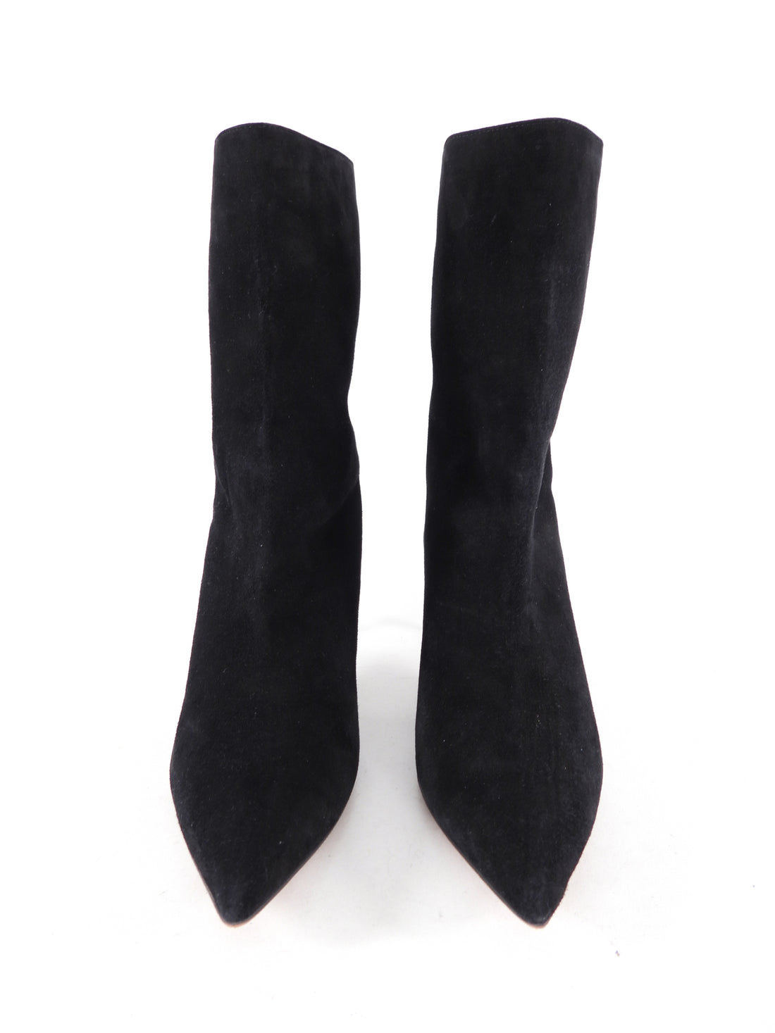 Aquazurra Black Suede Kitten Heel Ankle Boots - 39 / 8.5