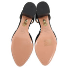 Aquazzura Black Suede Boheme Low Block Heel Shoes - 36.5