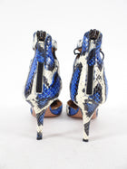Aquazzura Blue and Ivory Python Belgravia 75mm Heels - 6.5