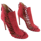 Aquazzura Red Suede Cut out Ankle Shoe / Heels - 40