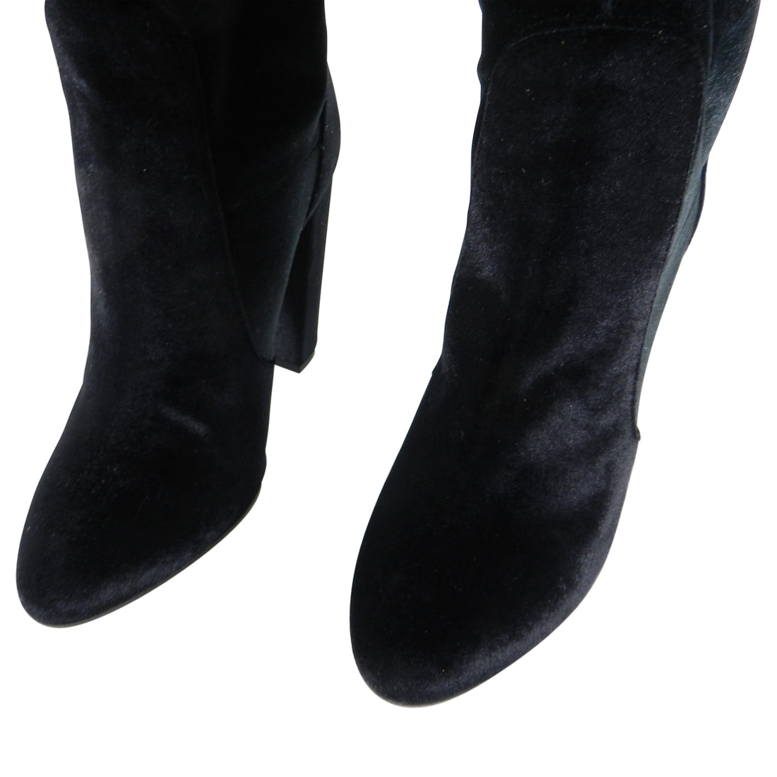 Aquazzura Black Velvet “So Me” Stretch Over the Knee Boots - 40