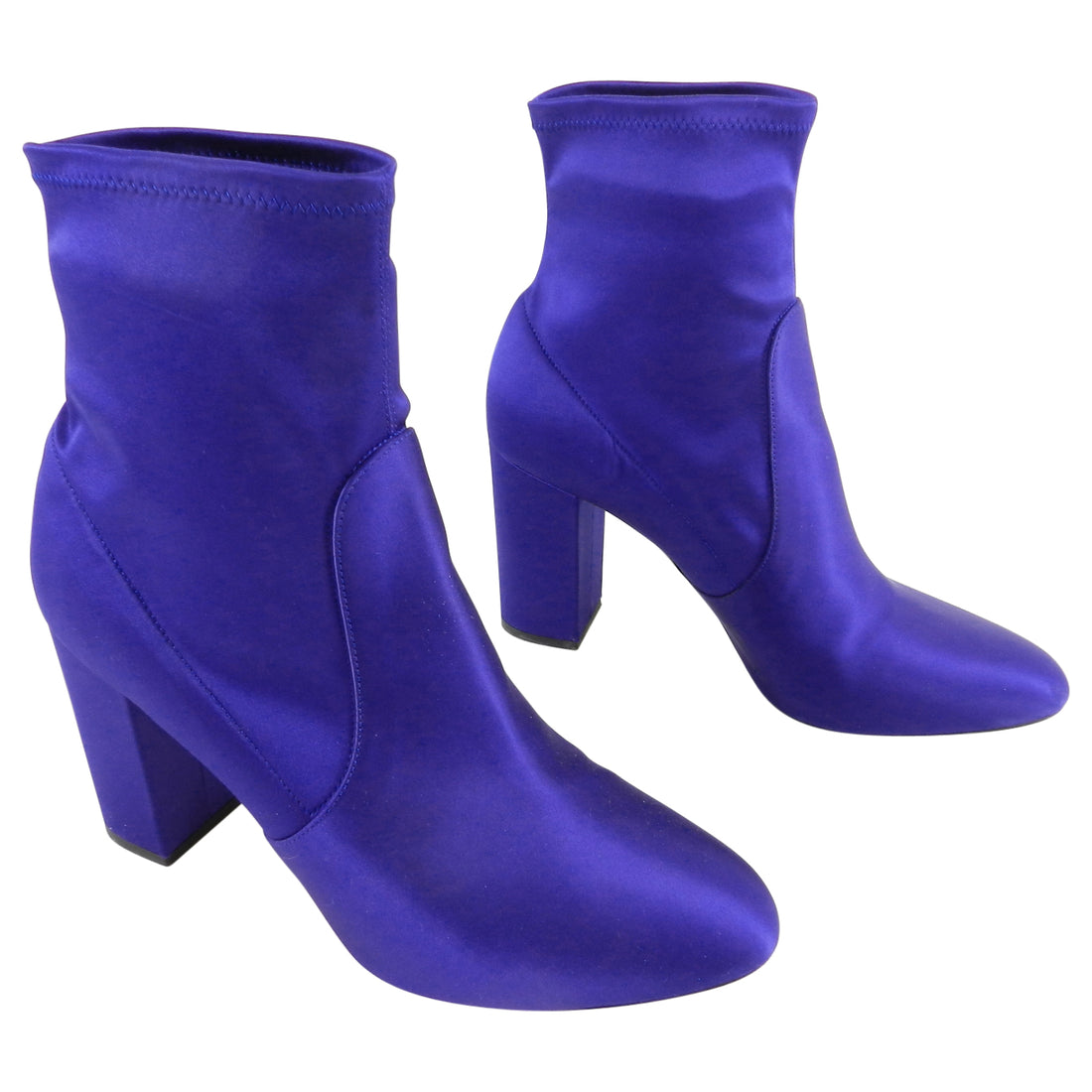 Aquazzura Indigo Blue Stretch Satin “So Me” Ankle Boots - 40