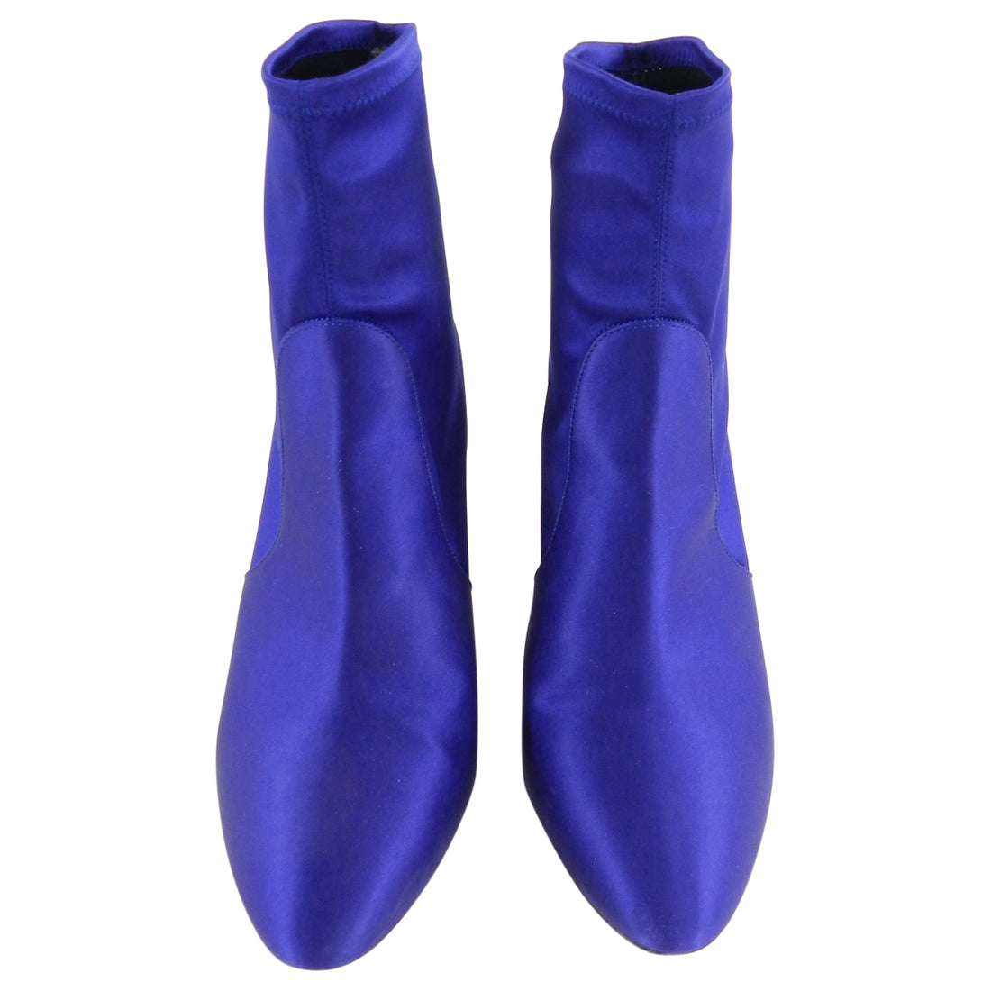 Aquazzura Indigo Blue Stretch Satin “So Me” Ankle Boots - 40