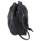 Armani Le Collezioni Black Pleated Leather Drawstring Shoulder Bag